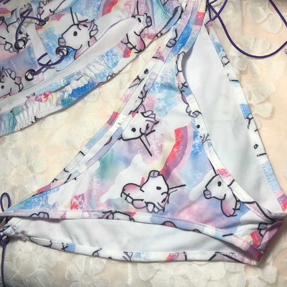 Unicorn two piece bikini rave set - Picture 3 of 5